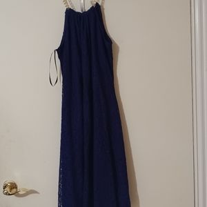 Lennie for Nina Leonard purple lined lacy dress